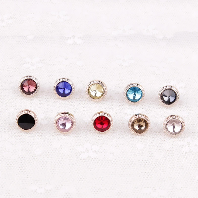 

Button Collar Brooch Imitation Pearl Circle Anti-Glare Brooch Pin Collar Tips Trendy Metal Sweater Lapel Pin Clothes Accessories