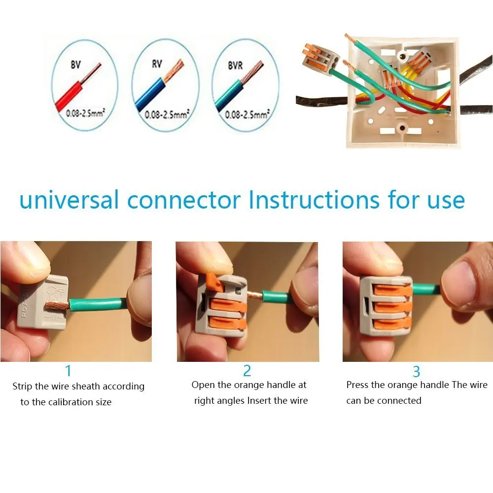 10/20/30pcs New Universal Cable wire Connectors 222 TYPE Fast Home Compact Connection push in Wiring Terminal Block PCT-212 | Инструменты