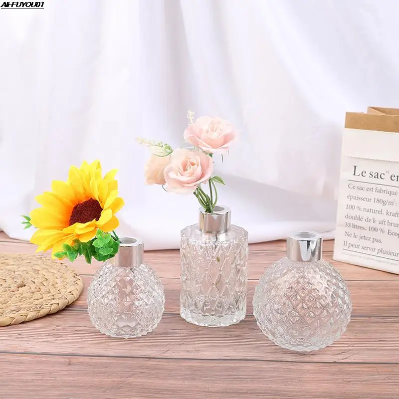Простой прозрачный стеклянный маленький скандинавский декоративный ваза для цветов и ароматерапии