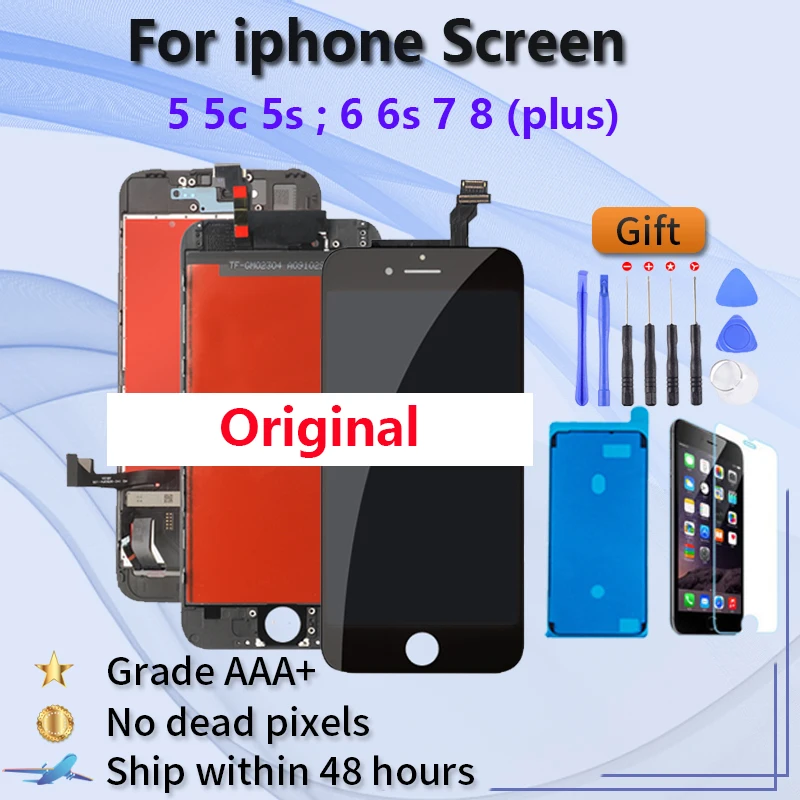 

Original LCD Display For iPhone 5 5C 5S SE 6 6S 7 8 Plus Screen Replacement For iphone 6s 7 8 Plus LCD & Touch Screen Digitizer