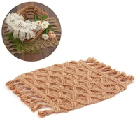 65x35cm handmade hemp braid carpet hemp rope woven table mat home decor rug