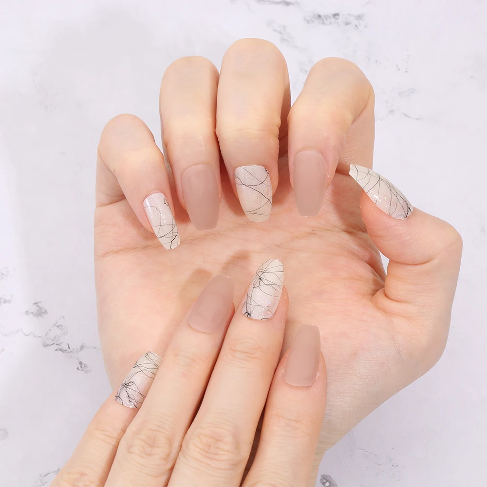 Накладные ногти с матовой миндальной балериной 24 шт.|Накладные ногти| |