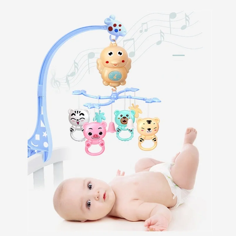 

Baby/Educational Toys 0-12 Months Crib Mobile Musical Bed Bell With Animal Rattles Projection Cartoon Early Learning Kids Toy