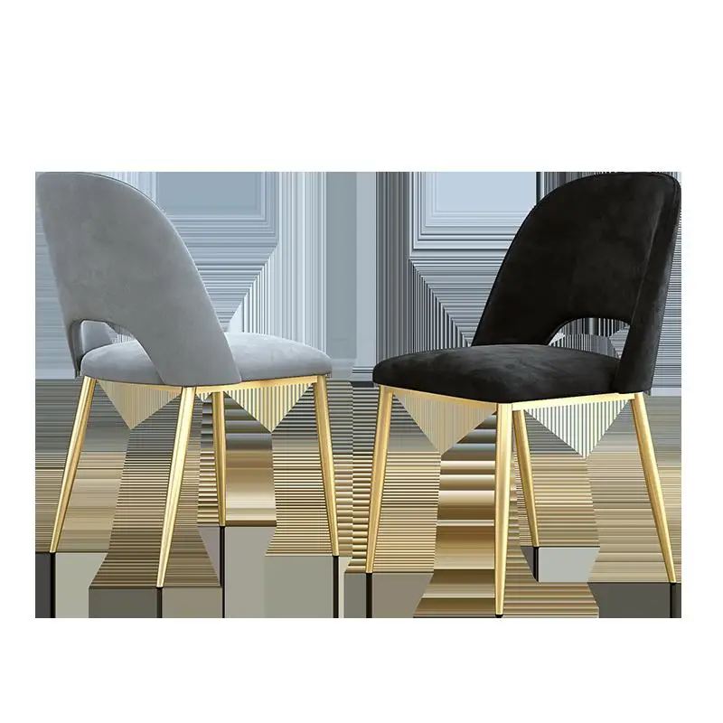 Nordic Family Dining Chair Simple Modern Restaurant Ins Net Red Light Luxury Leather Creative Iron Back Chair| |