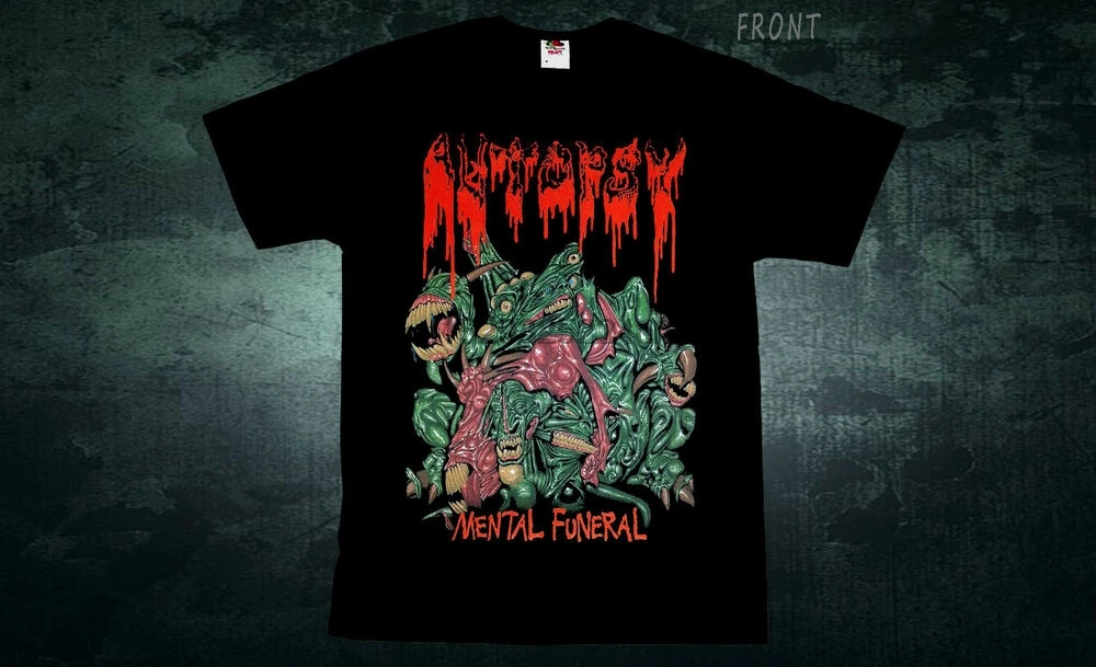 Футболка с надписью Autopsy умственные похороны death metal ban obituary размеры от S до