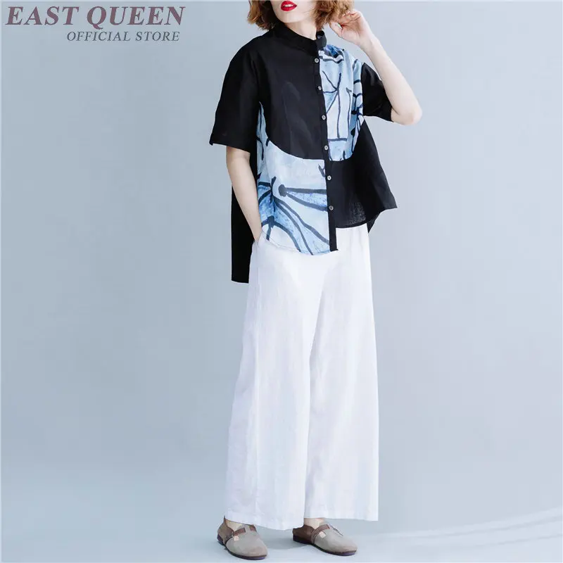 Женская Асимметричная Туника TA1767 Повседневная Длинная рубашка с принтом в