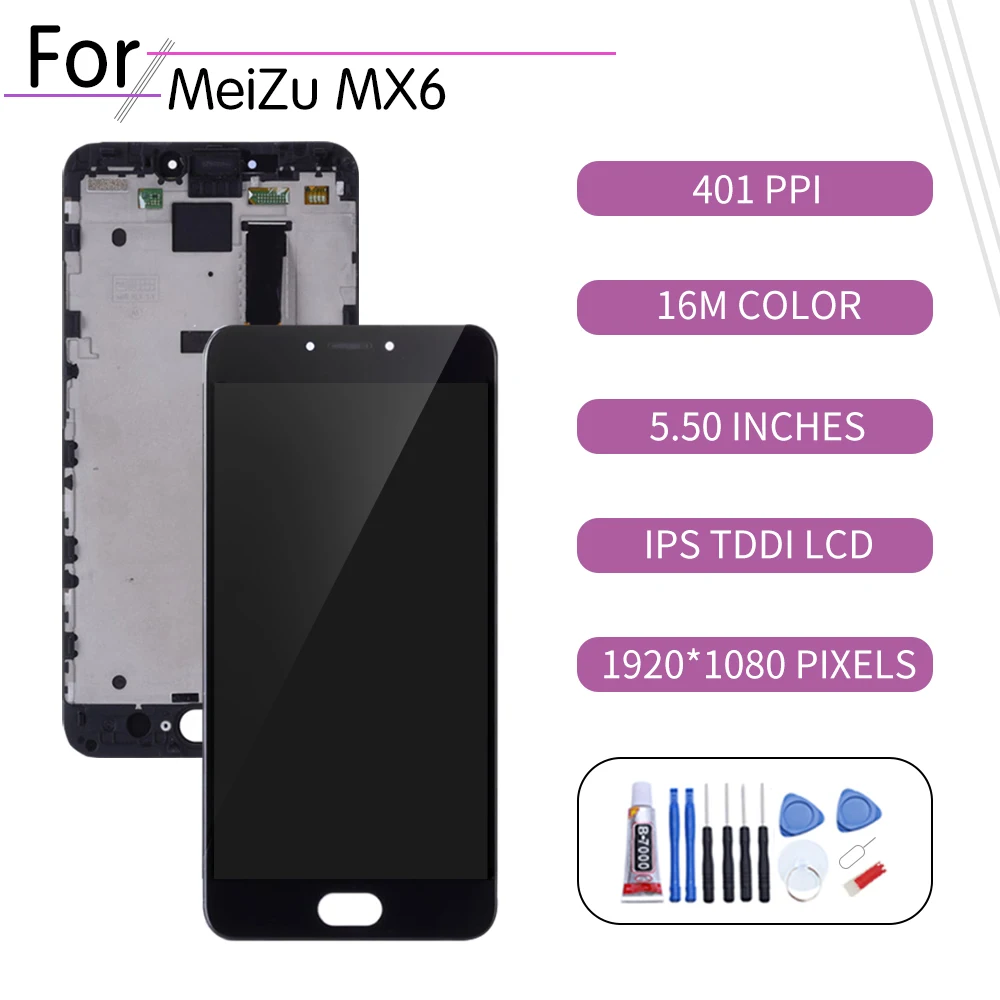 Оригинальный Для Meizu MX6 ЖК дисплей кодирующий преобразователь сенсорного экрана