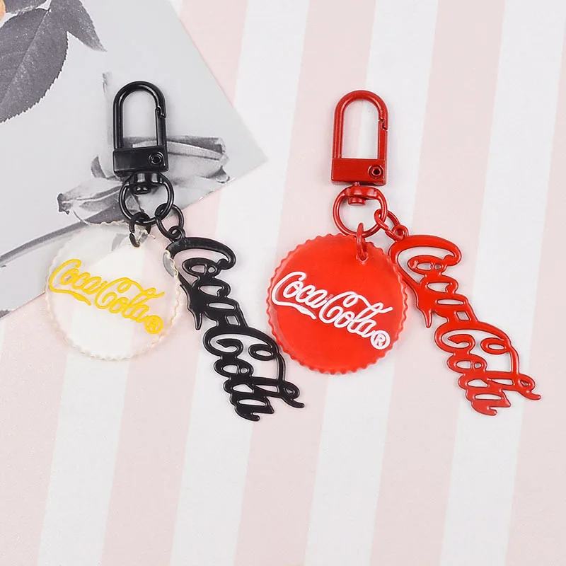 Креативный акриловый брелок для бутылок Модный милый ключей из сплава с