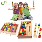 Игрушки Монтессори для детей, развивающие игрушки, деревянные цветные палочки, игрушки из бисера, классические игры, игрушки, подарки для малышей ZXH