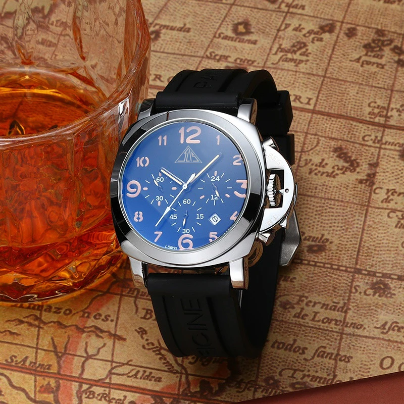 

2021 Top Brand Luxury Watches for Men PAM0904 Men Watch Luminous Hand -Panerai- Watch Men Sports Silicone Chronograph Male Clock