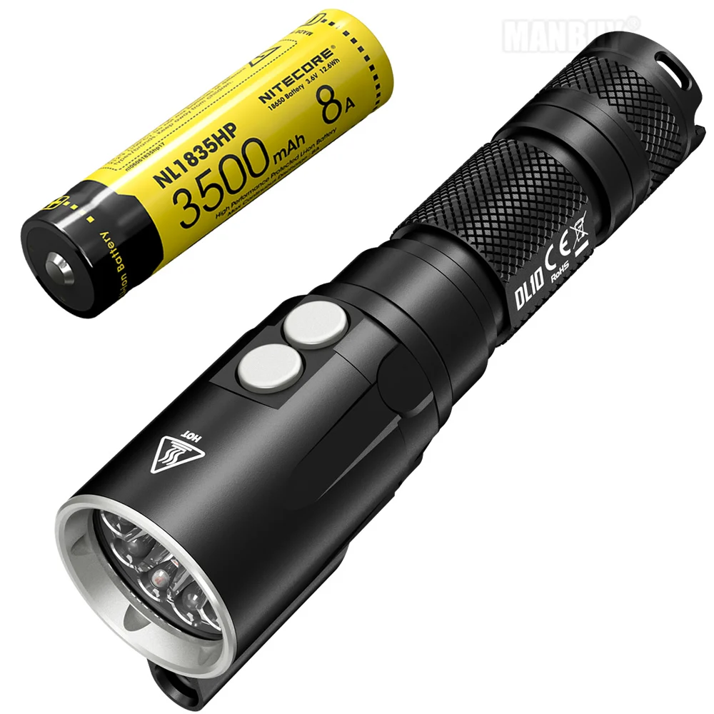 Лидер продаж светодиодный фсветильник Рик NITECORE DL10 для дайвинга 18650 лм CREE XP L HI V3
