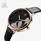 Часы наручные Shengke Женские повседневные, люксовые брендовые, простые Кварцевые водонепроницаемые