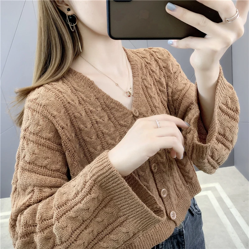 

In the 172814 floor 2 rooms 2 ranked no. 1 】 make pure color twist v-neck brief paragraph knitting cardigan [1001] 44