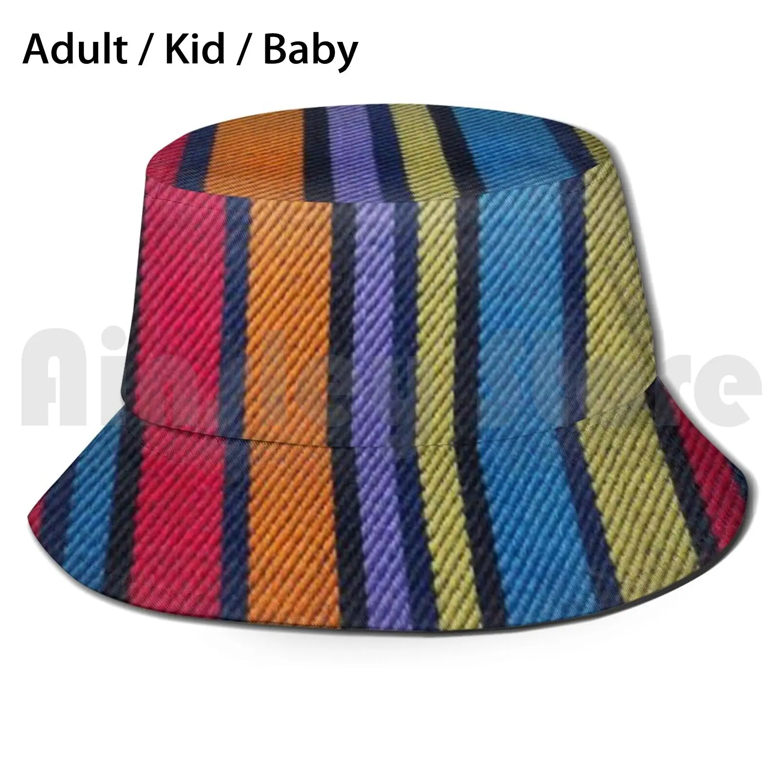 

70S Retro Stripes Design Sun Hat Foldable UV Protection Retro Stripes Pattern Vintage Abstract Lines Patterns Color