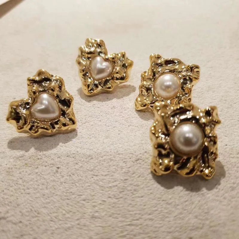 Новые винтажные Модные металлические Золотые Квадратные серьги гвоздики в форме