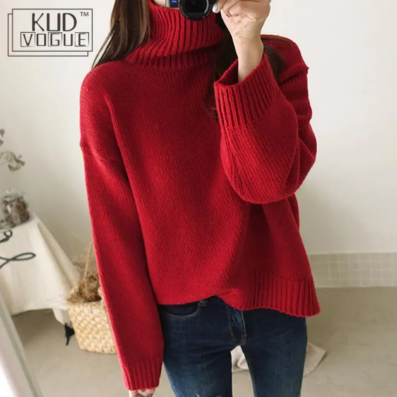Warm Jumper Yellow Sweater Turtleneck Full Sleeve Regular Knitting Pullover Solid Standard Winter Women Fashion 2018 Casual | Женская