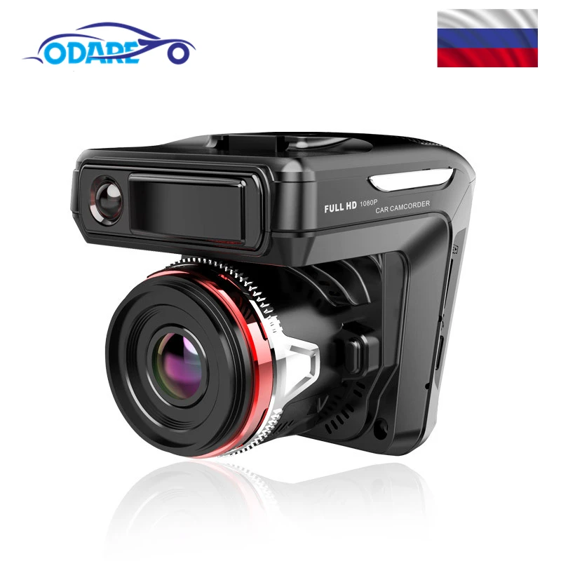 Автомобильный видеорегистратор Odare 2 в 1 радар детектор HD1080P запись видео