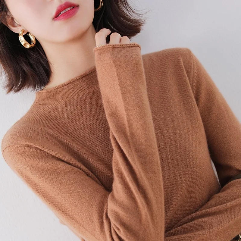 

100% Pure Cashmere Knitting Sweaters 6Colors Hot Sale Women Jumpers Long Sleeve Female O-neck Standard Pullovers