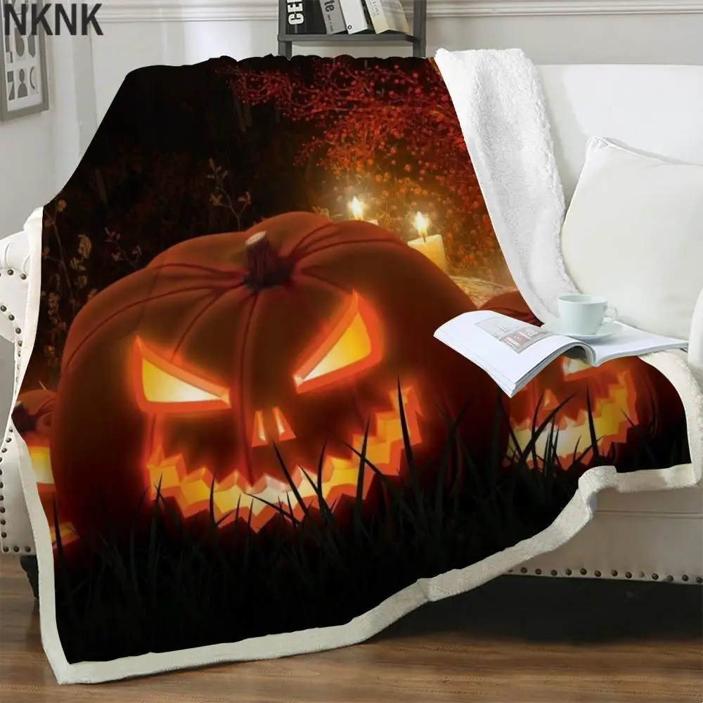 

NKNK Brank Halloween Blankets Pumpkin Bedspread For Bed Tree Blankets For Beds Jesus Bedding Throw Sherpa Blanket Animal Premium