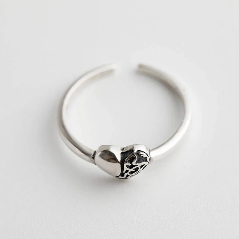 

Jellystory 2020 Trendy Rings for Women 925 Sterling Silver Jewelry with Heart-shaped Adjustable Open Ring Wedding Banquet Gifts