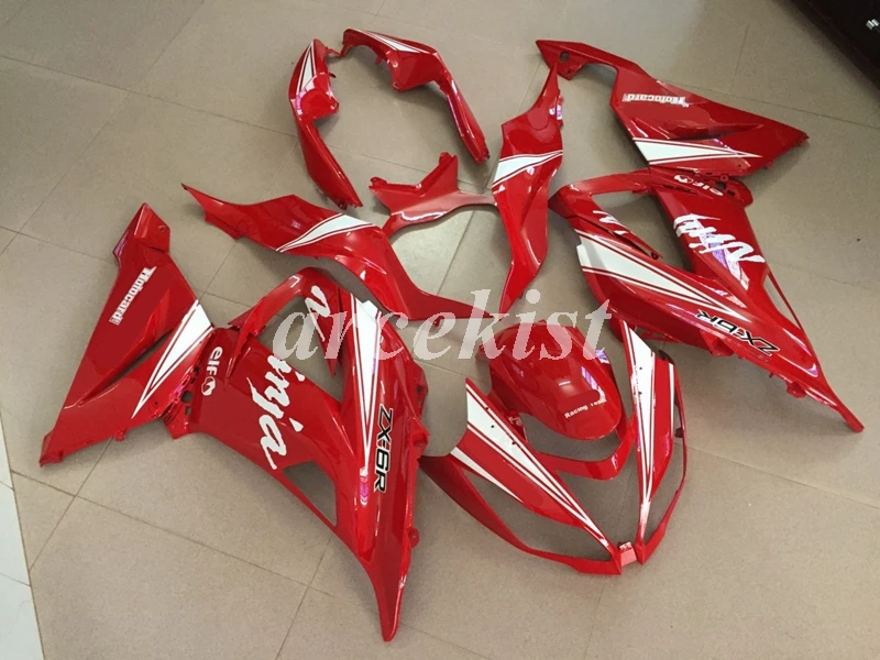 

4 Gifts New ABS Motorcycle Fairings kit Fit for Kawasaki Ninja 599 ZX-6R 636 2013 2014 2015 2016 2017 Bodywork set white Red