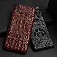 leather phone case for sony xperia xa xa1 xa2 xa3 ultra z2 z3 z4 z5 xz xz1 xz2 premium xz3 xz4 x 1 5 8 10 crocodile head texture