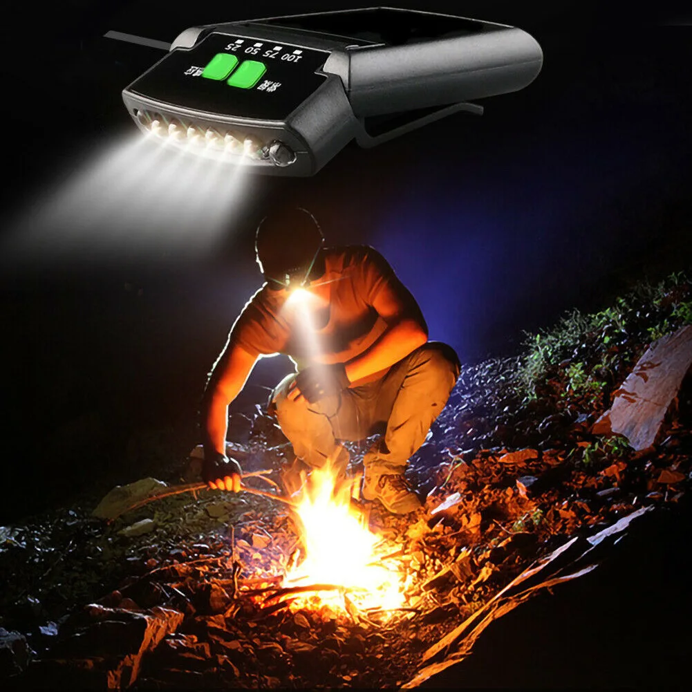 

Night Fishing Light USB Rechargeable Waterproof Head Lamp Rotatable Outdoor Battery Display Bright 6 Led Cycling Clip On Hat