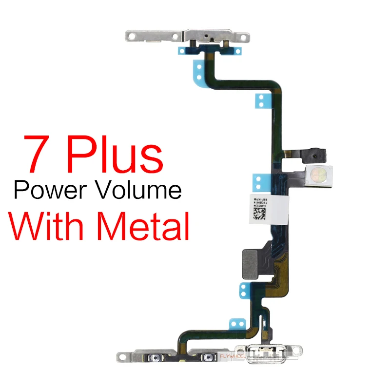 1 шт. power On Off Flex для iPhone 5 5S 5C 6 6S 7 8 Plus X громкость вверх-вниз ключ для боковой кнопки ленты гибкий кабель с металлом