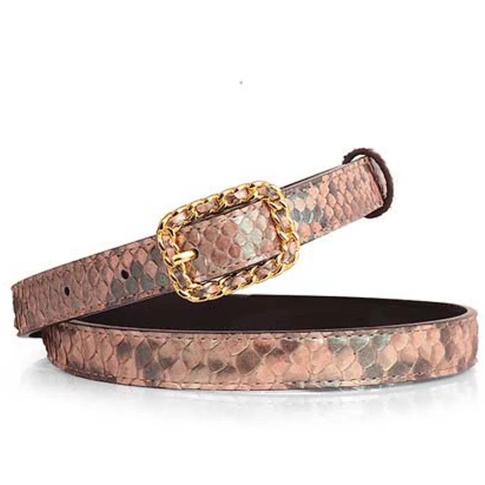 

weitasi female Snake skin women python belt contracted fashion Pin buckle women belt female belts