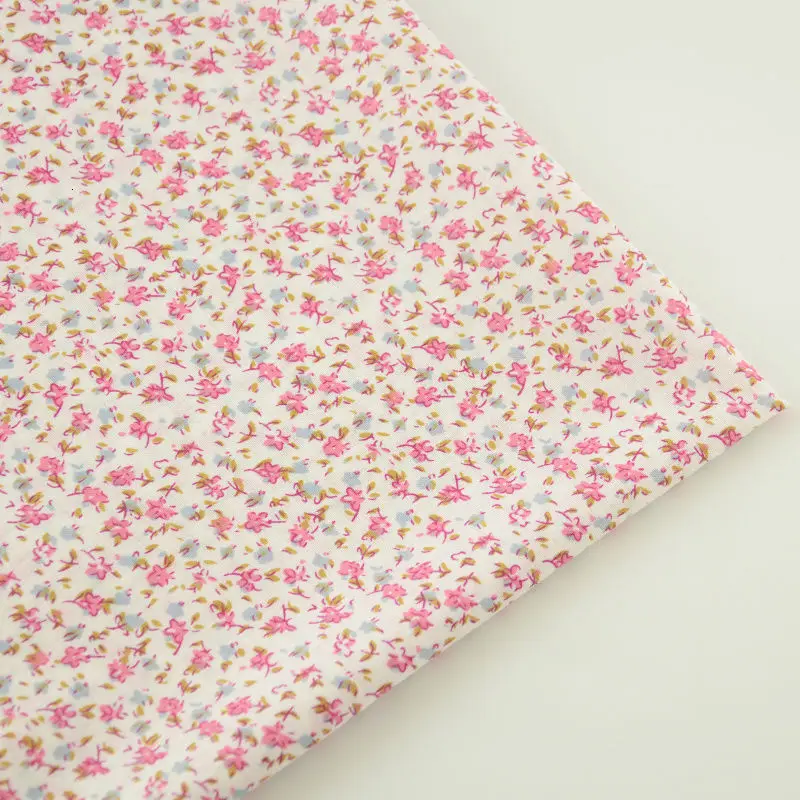 Light Blue and Pink Flowers Designs Patchwork Tecido Sewing Home Textile Dolls Decoration Plain Tissue Cotton Art Work CM