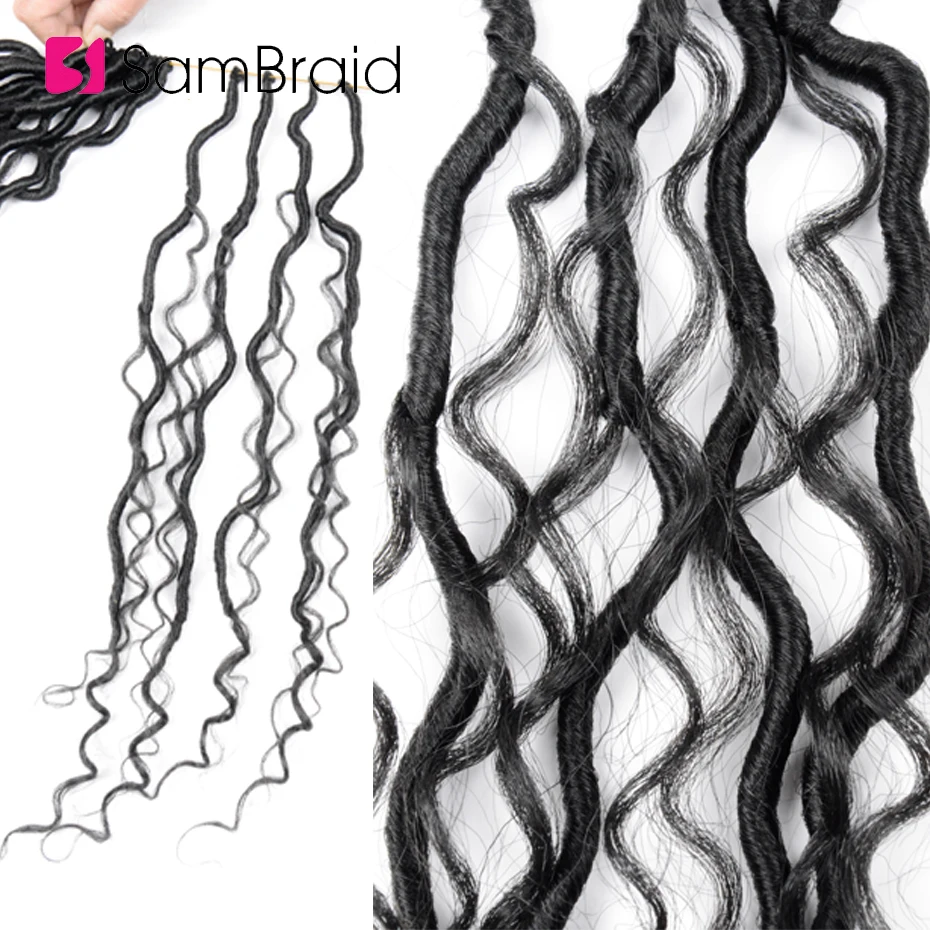 Самкоса 18 дюймов Бохо крючком косы грязный искусственный кудрявый Locs