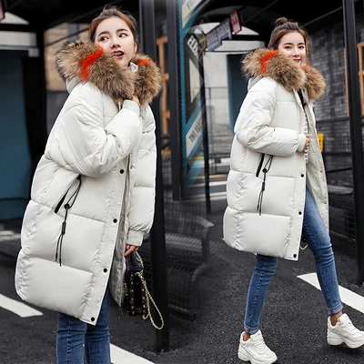 white 3 Женские парки размера плюс, новинка, зимнее женское меховое пальто с лентами, Женская куртка, теплое зимнее хлопковое пальто, женские меховые толстовки T21 - Цвет: white 3