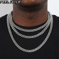 hip hop aaa bling 8mm miami cuban chain 1 row iced out rhinestone zircon paved necklaces bracelets for men women jewelry