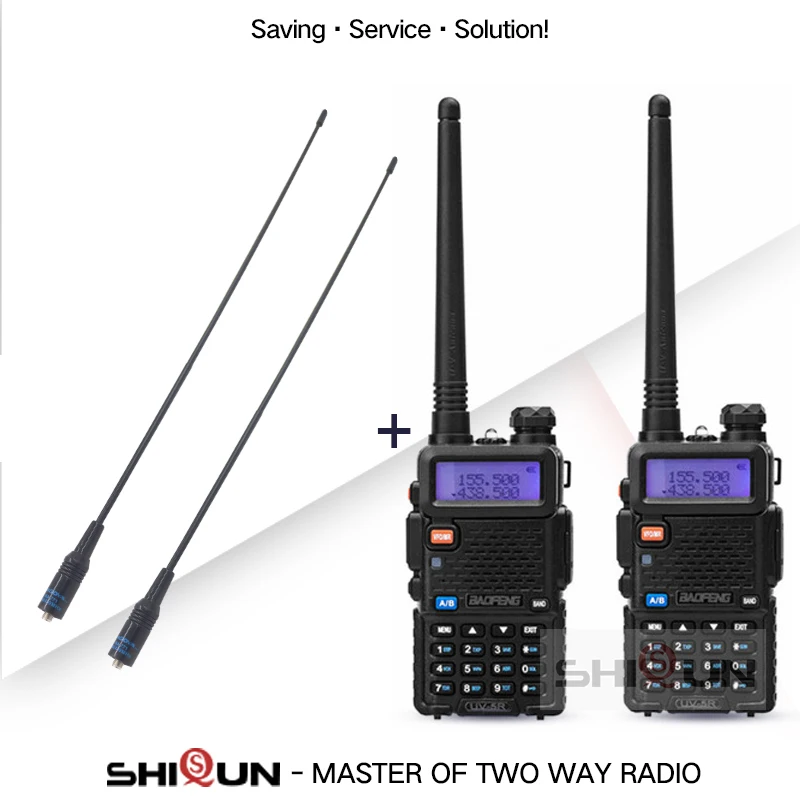 2 шт. Baofeng BF-UV5R Любительское радио портативная рация Pofung UV-5R 5 Вт VHF/UHF радио двухдиапазонное двухстороннее радио UV 5r CB радио - Цвет: Black-771