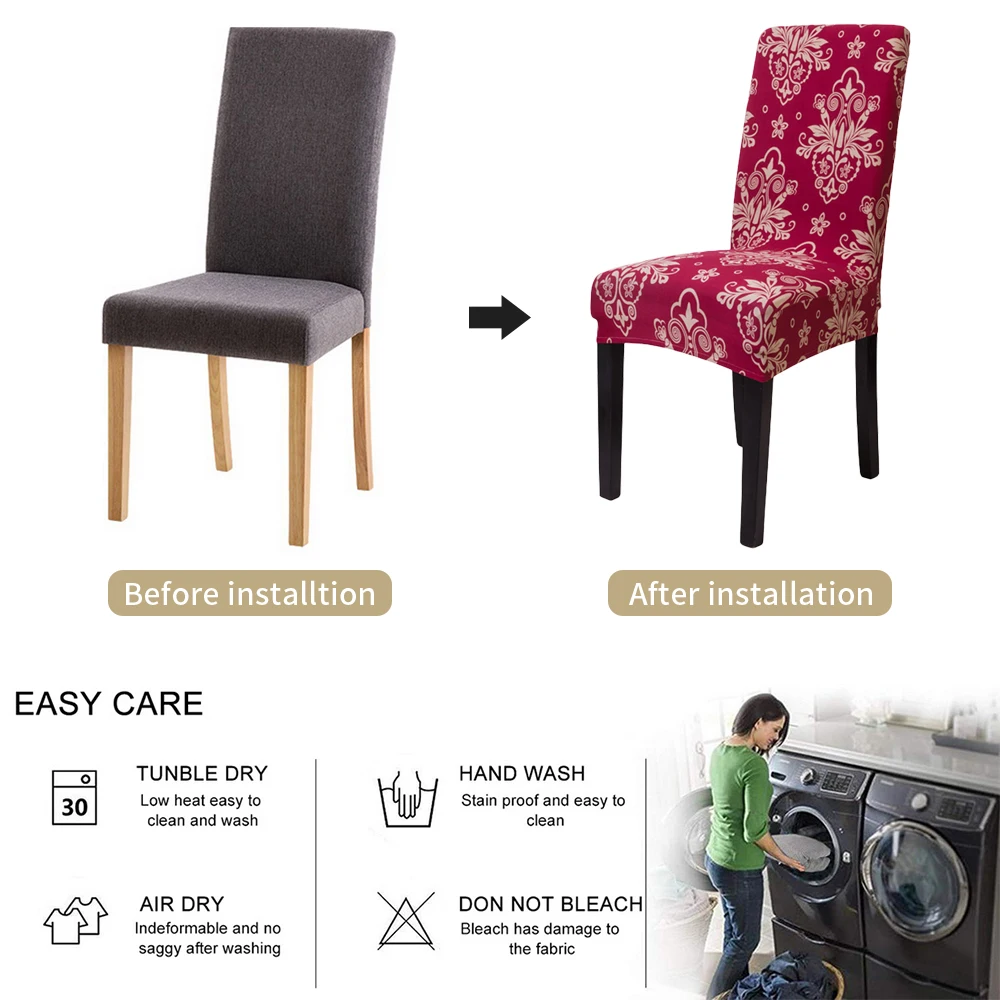 Чехлы на кресла стрейч из спандекса с принтом большие эластичные чехлы стулья