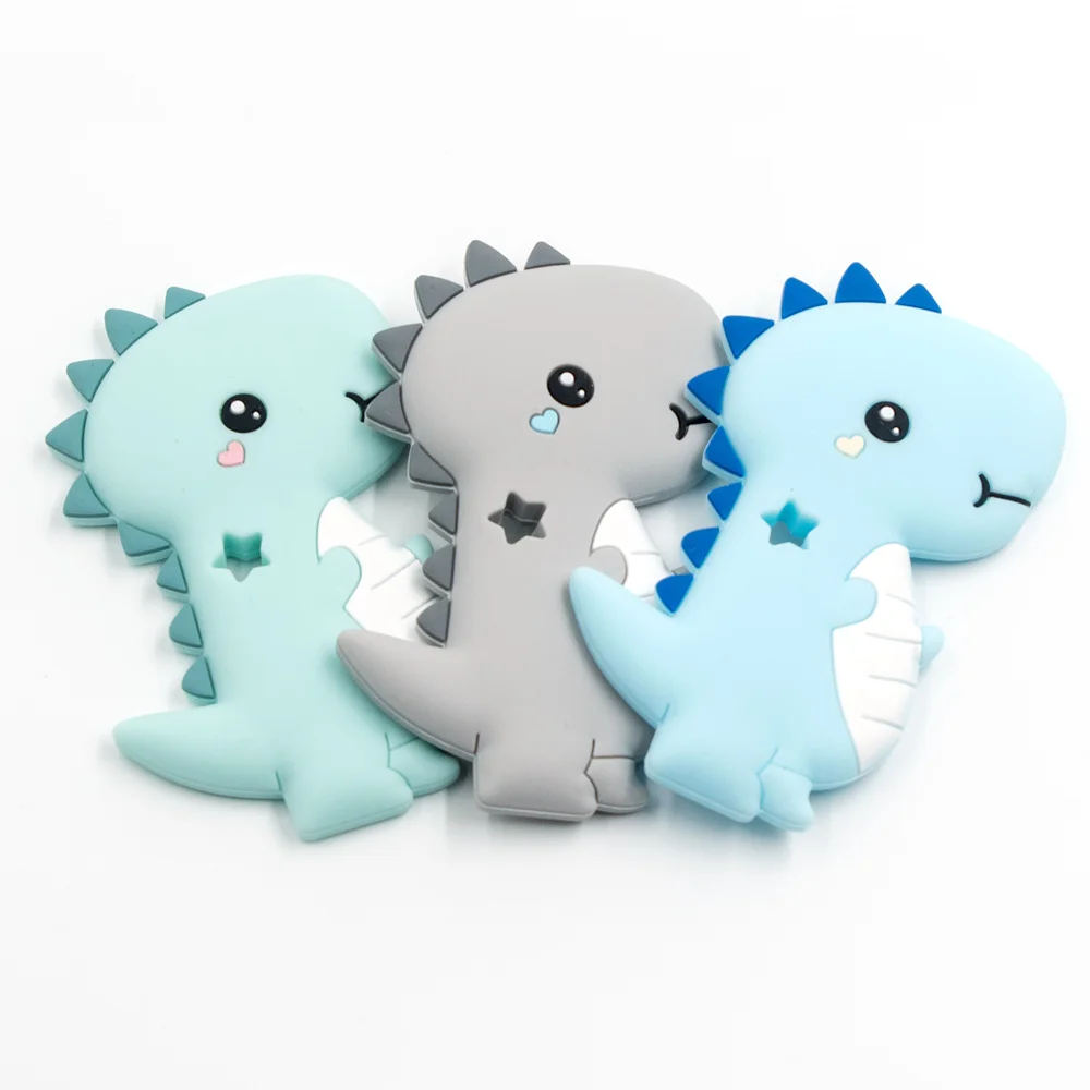 1 шт. Силиконовые Прорезыватели в форме динозавра бусины героев мультфильмов