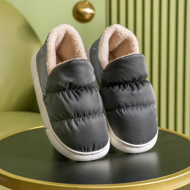 

Водонепроницаемые меховые тапочки унисекс, домашние тапочки на плоской подошве, мягкая Бесшумная обувь, для дома и улицы, тапочки с запахом,...