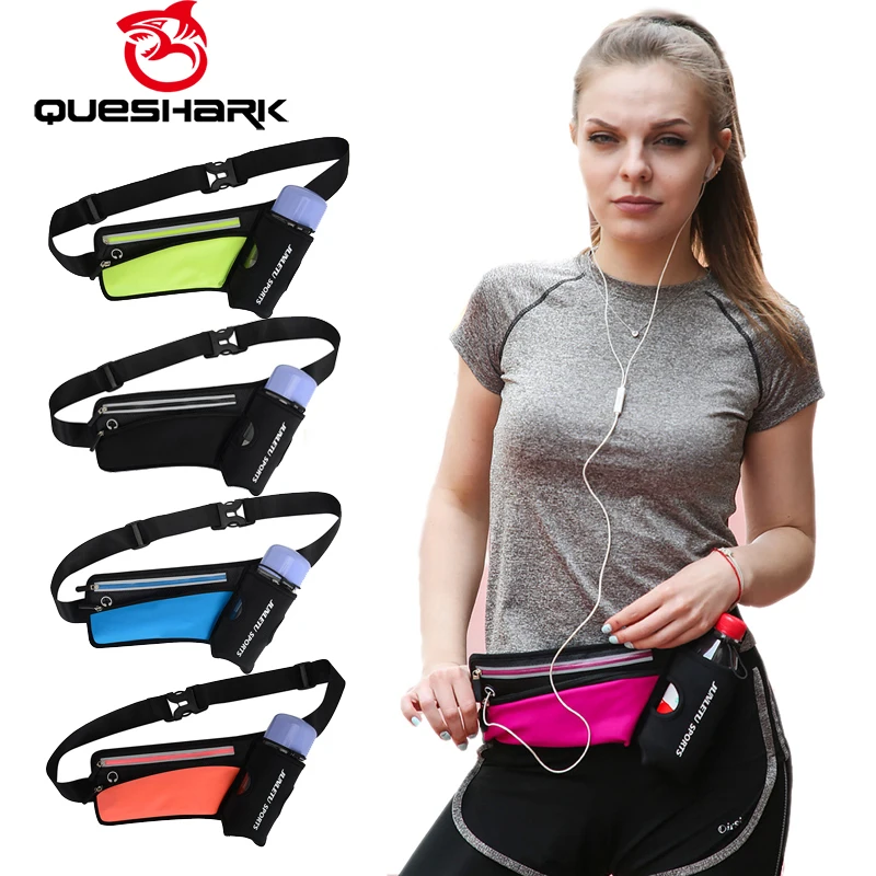 

QUESHARK Running Waist Bag for Phone Marathon Jogging Cycling Camping Belt Bag Anti-theft Fanny Packs Water Bottle Bag