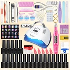 Полный комплект гель-лака для ногтей комплект полуперманентного лака для ногтей с лампой 220 Вт полный набор аксессуаров и инструментов для дизайна ногтей домашний маникюрный набор