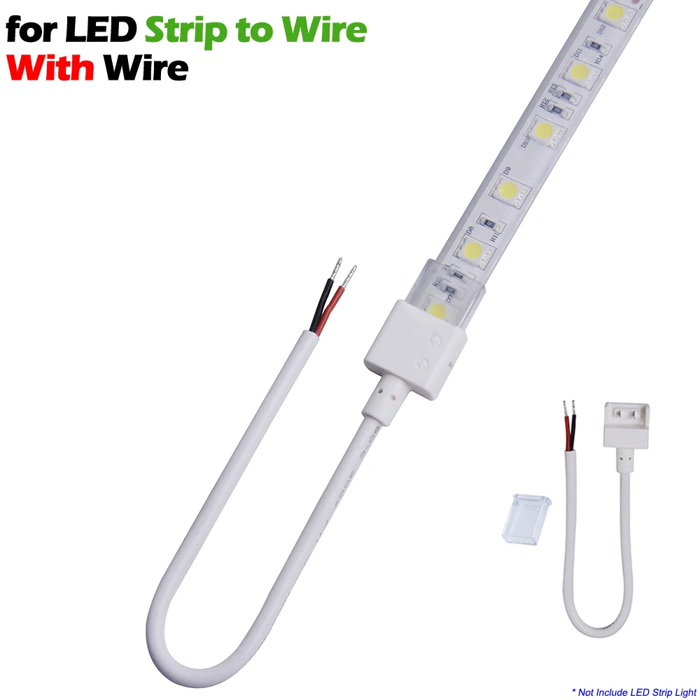Strip to Power 2 шт. IP68 трубки светодиодные полосы разъем для 10 мм 2pin IP67 IP68 одноцветные Твердые трубки светодиодные полосы света наружного освещения аксессуары - Цвет: Strip to Power