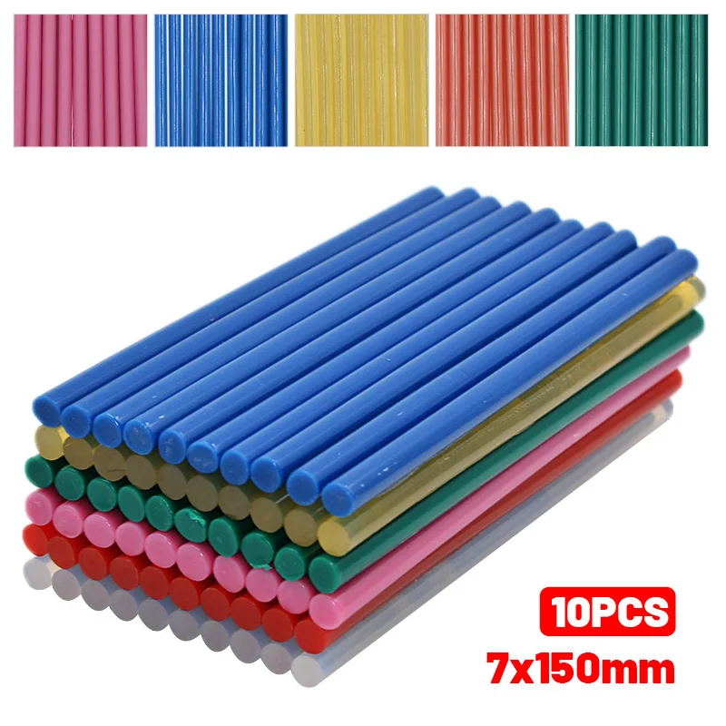 

10 шт./компл. 7x150 мм термоплавкие Клеевые стержни для электрического клеевого пистолета ручная работа фотоальбом аксессуары для ремонта цвет...