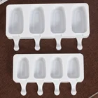 Силиконовая форма для мороженого, 4 ячейки, форма для фруктового сока, детская форма для выпечки, силиконовые формы для украшения тортов