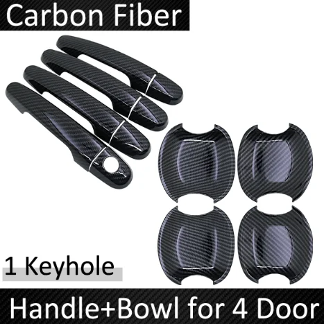 

Черное углеродное волокно для Toyota Corolla E120 E130 2000 2001 2002 2003 2004 2005 2006, наклейка на дверную ручку, автомобильные аксессуары