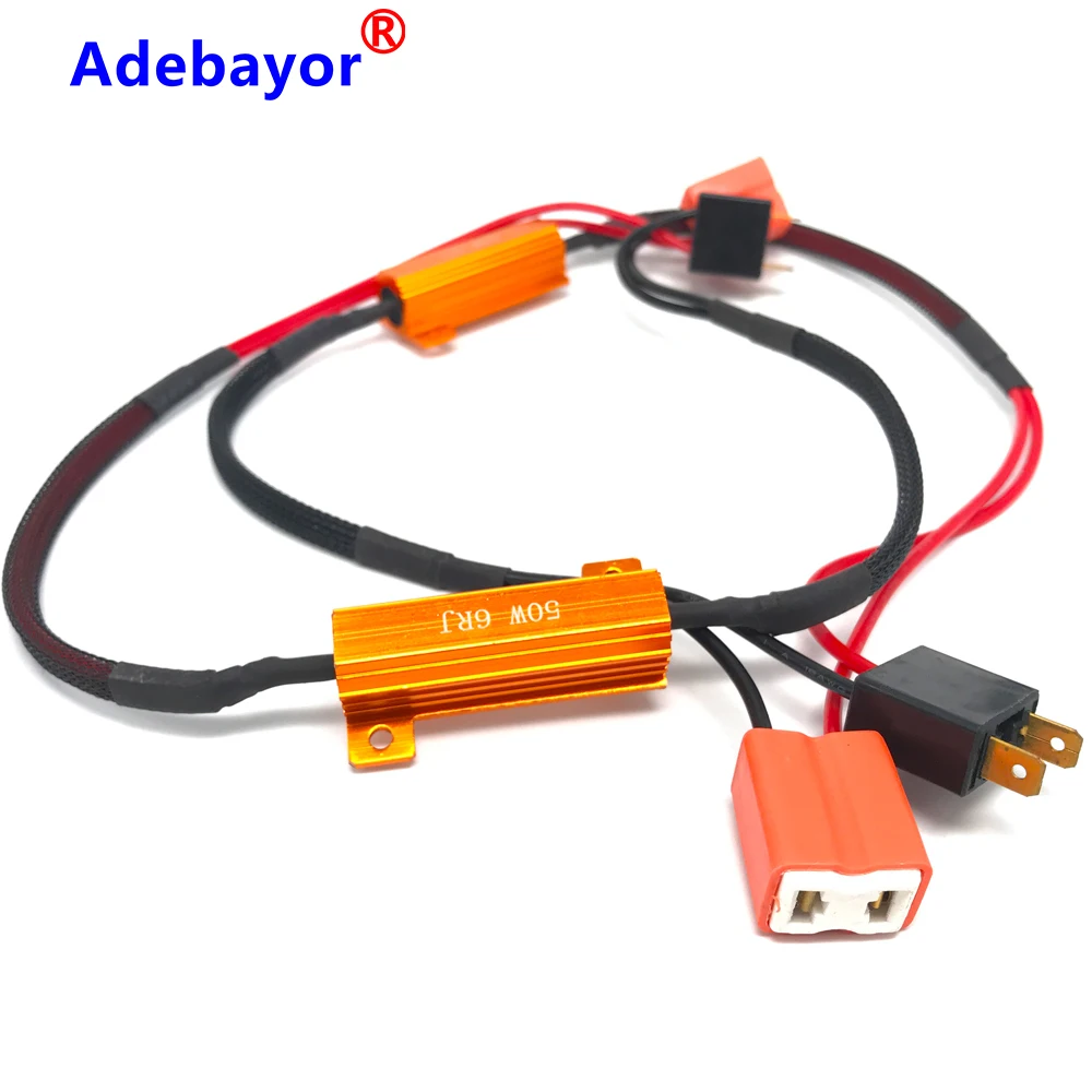 2 шт. светодиодный лампы декодер резистор Canbus жгут проводов адаптер 50 Вт 6/8ohm 9 14V
