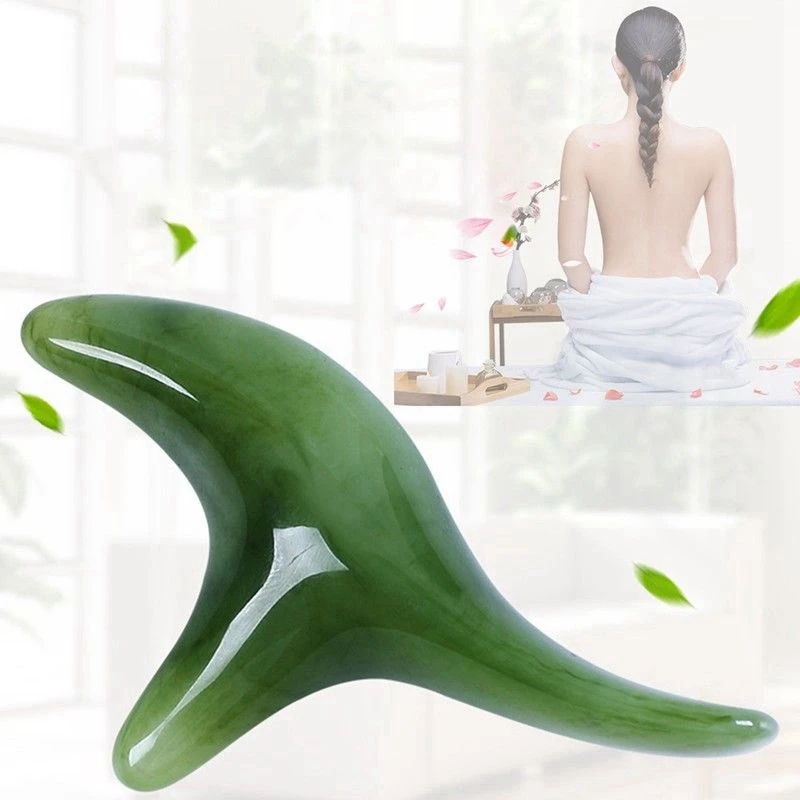 Натуральный зеленый пчелиный воск Jade Face Gua Sha тройной угол доска для массажа