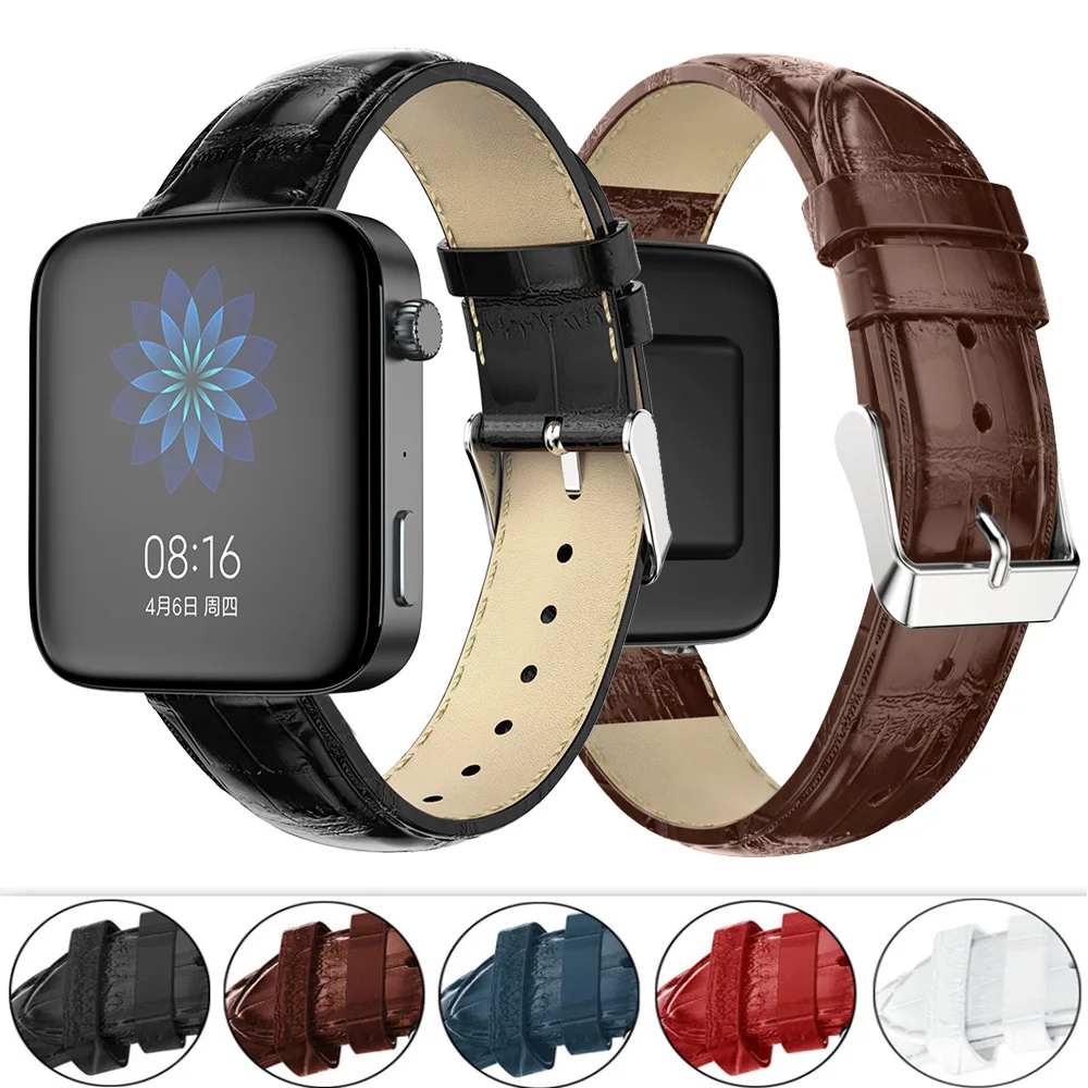 18 мм ремешок для часов Xiaomi Smart Mi из натуральной кожи быстросъемный сменный