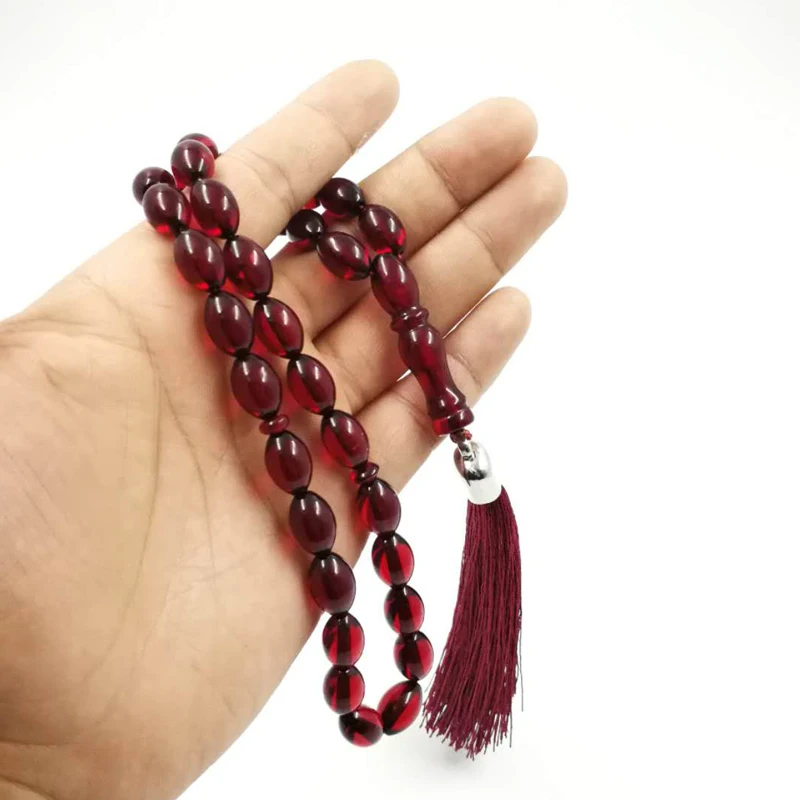 Tasbih мужской браслет с 33 бусинами из красной смолы мусульманский подарки