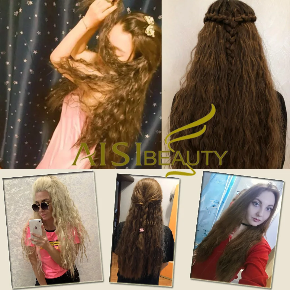 

KookaStyle Synthetic Hair Extension Long Wavy 5Clips in Hair Piece High Temperature Blonde Black Natural Hair clip ins for Women