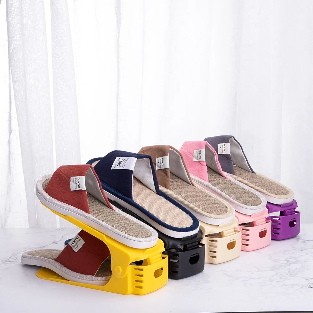 

4/5pcs Shoe Organizer Rack Double Shoebox Storage Shoes Adjustable Cabinet Modern Shoe Storage Bag Space Saver Stand Shelf