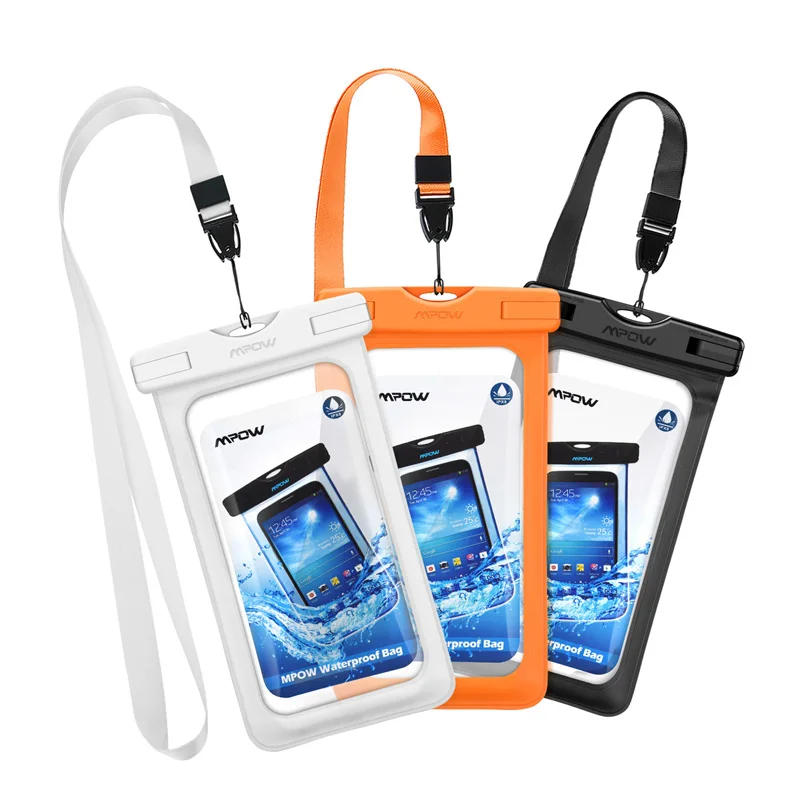 white orange black 3 шт./лот Mpow 6,5 дюймов IPX8 водонепроницаемый чехол Универсальный чехол для телефона для плавания и фотосъемки под водой для Xiaomi 8 iPhone X Xs Max - Цвет: white orange black